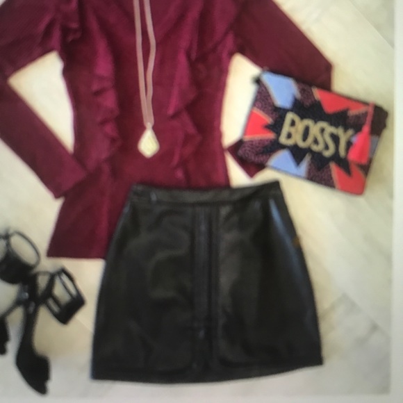Bishop and Young Dresses & Skirts - Bishop and Young Faux Leather Miniskirt NWT